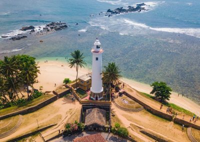 Galle fort lighthouse aerial photo