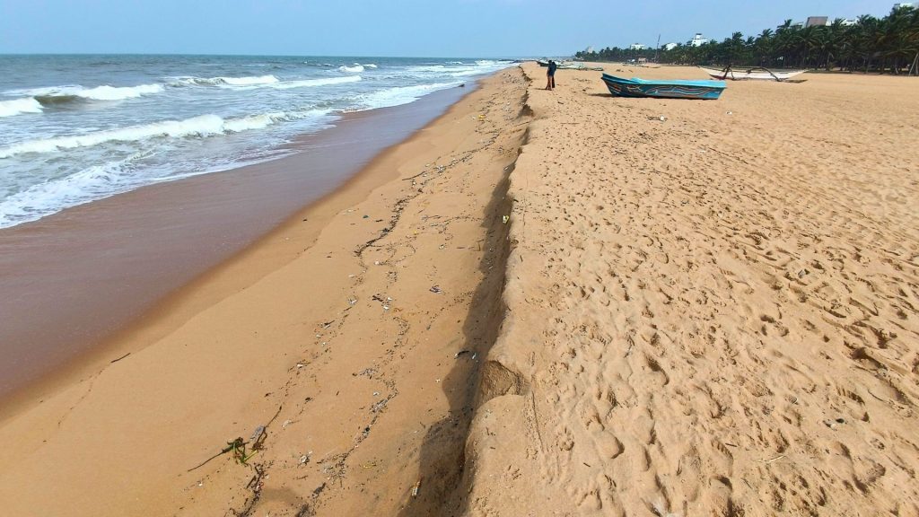 Negombo golden sandy beach